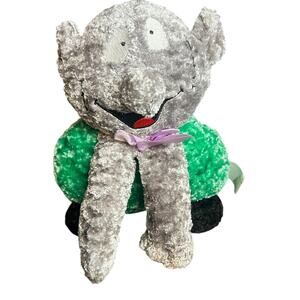 Vintage Kellytoy Halloween Plush‎ 11" Chenille Gray Monster Green Frankenstein